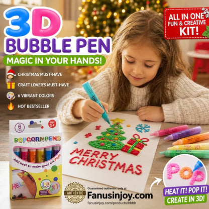 🔥 BUY 1 SET,GET 1 SET FREE(2 Sets / 12 Pens) | 3D Popcorn Art Pens ✨