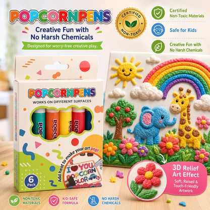 🔥 BUY 1 SET,GET 1 SET FREE(2 Sets / 12 Pens) | 3D Popcorn Art Pens ✨