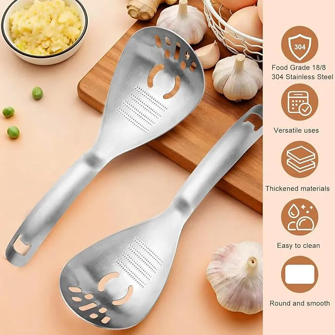 ⚡5-in-1 Stainless Steel Kitchen Spoon — Mash, Grate, Strain & Separate