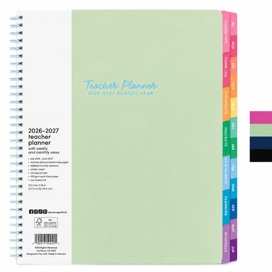 📕Your All-in-One 2026–2027 Teacher Planner ✨Weekly & Monthly Academic Planner & Calendar (from July 2026 to June 2027)
