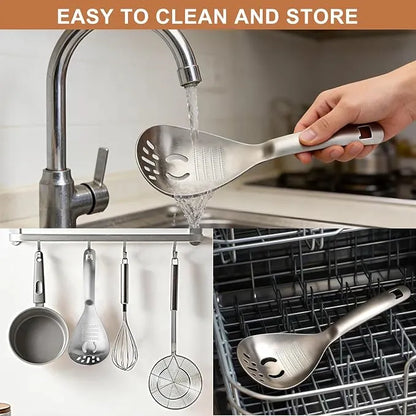 ⚡5-in-1 Stainless Steel Kitchen Spoon — Mash, Grate, Strain & Separate