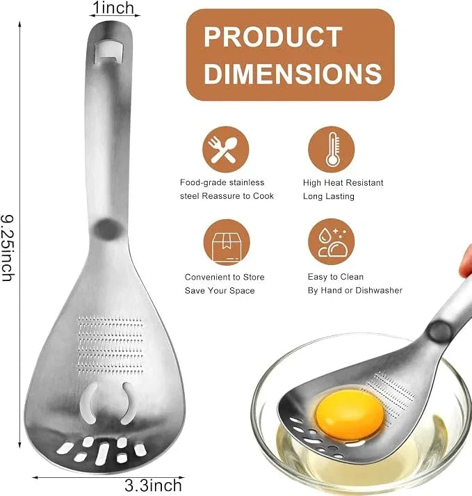 ⚡5-in-1 Stainless Steel Kitchen Spoon — Mash, Grate, Strain & Separate