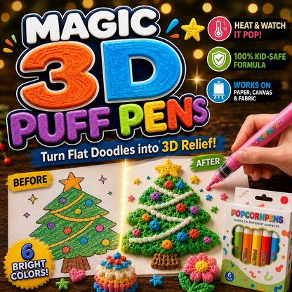 🔥 BUY 1 SET,GET 1 SET FREE(2 Sets / 12 Pens) | 3D Popcorn Art Pens ✨