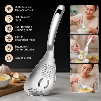 ⚡5-in-1 Stainless Steel Kitchen Spoon — Mash, Grate, Strain & Separate