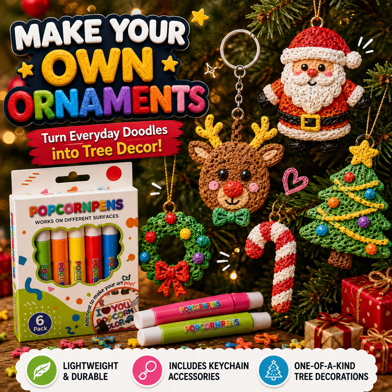 🔥 BUY 1 SET,GET 1 SET FREE(2 Sets / 12 Pens) | 3D Popcorn Art Pens ✨