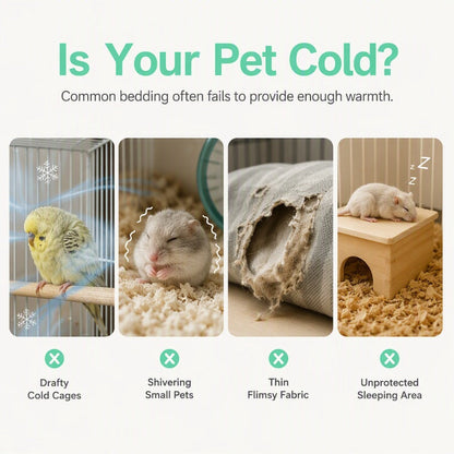 🦜 Warm Hanging Nest for Small Pets | Warm & Soft Plush Interior ☁️ | Semi-Closed Design with Sturdy Hooks 🪝 | For Lovebirds, Budgies, Hamsters and Flying Squirrels 🐾